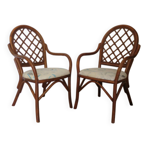 Lot de 2 fauteuil bambou