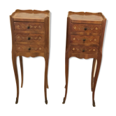 Pair of bedsides Louis XV rosewood marquetry