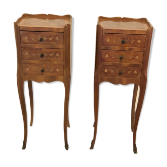 Pair of bedsides Louis XV rosewood marquetry