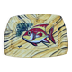 Large Wall Plate signed Vintage Vallauris – Bark & Fish Decor – 38