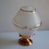Art Deco table lamp with granite glass globe