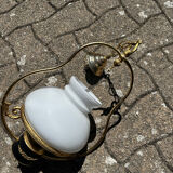 Brass and opaline pendant light