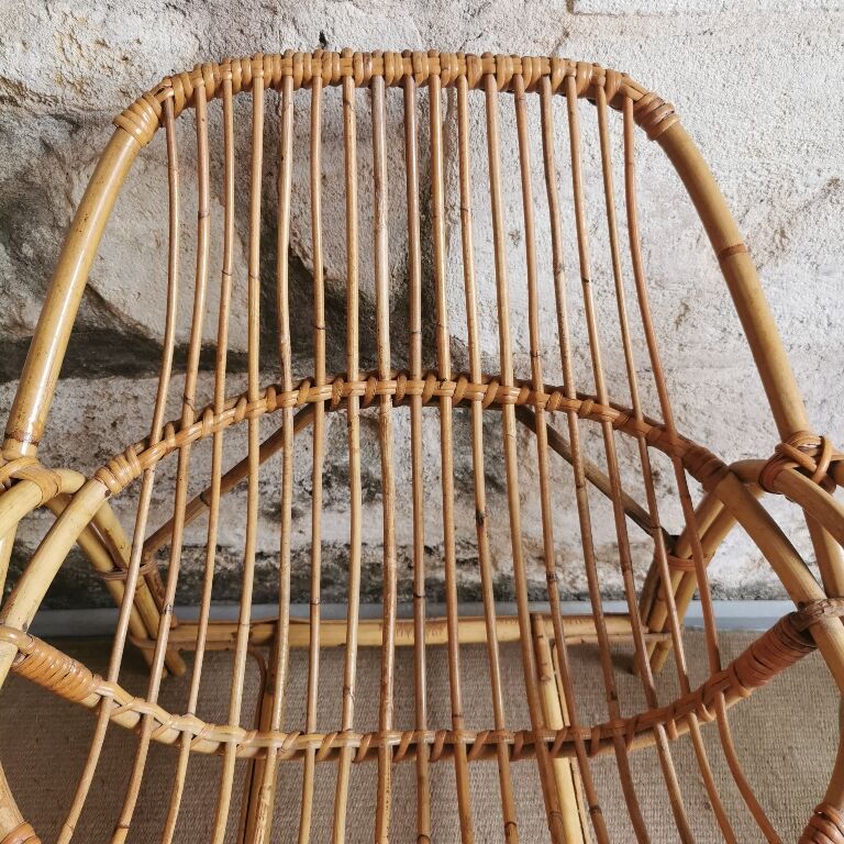 Vintage rattan armchair