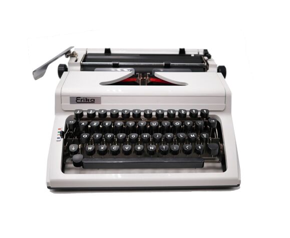 Machine à écrire erika 100 vintage collector révisée avec sa valise cuir
