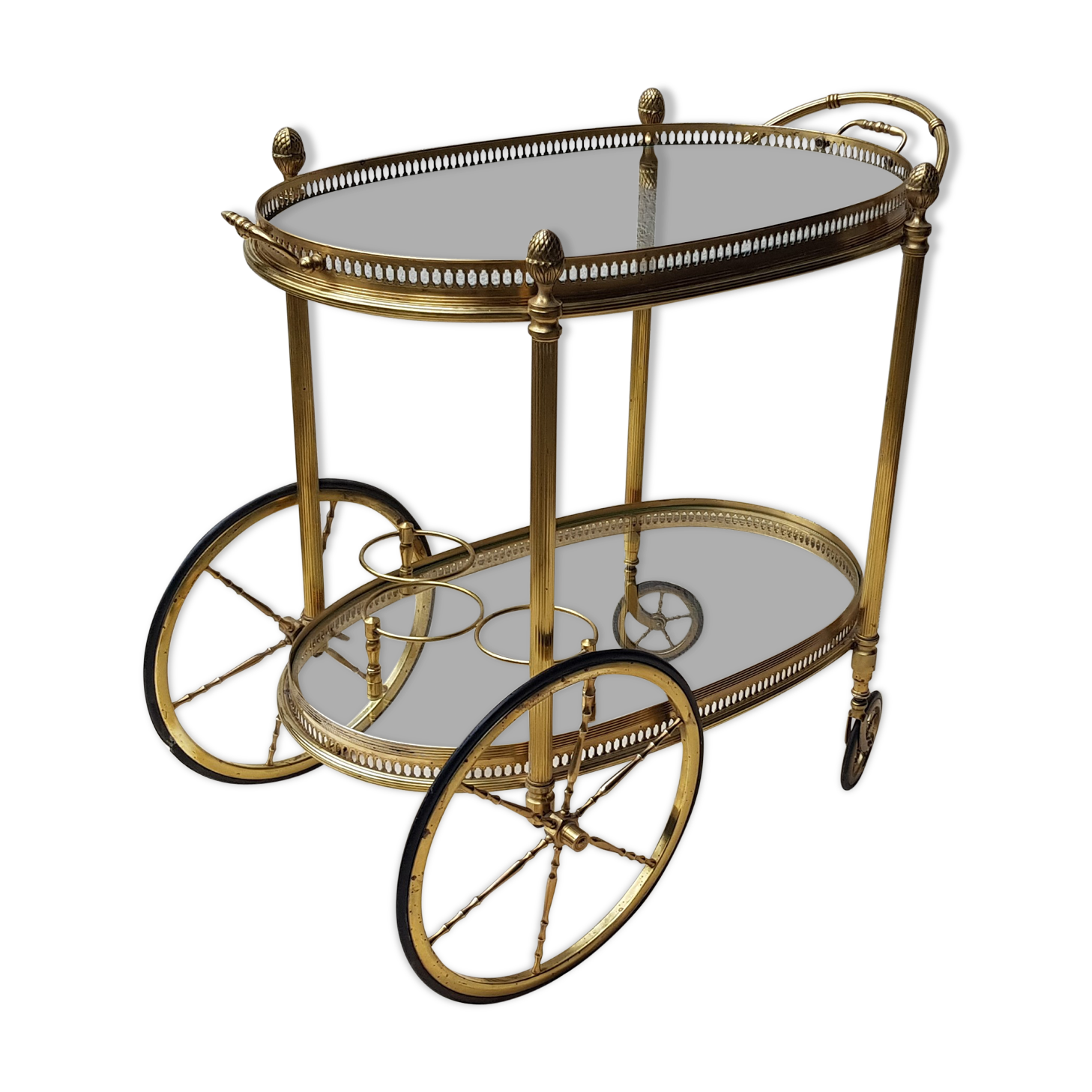 Oval brass serving table