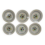 6 flat plates in Gien earthenware, Béatrice model