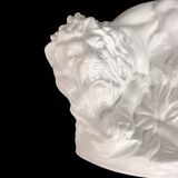 White clay, large Art Deco lion figure, Czech Republic, early 20th century