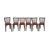 6 Baumann bistro chairs, Parisian beechwood and red ska - old and vintage