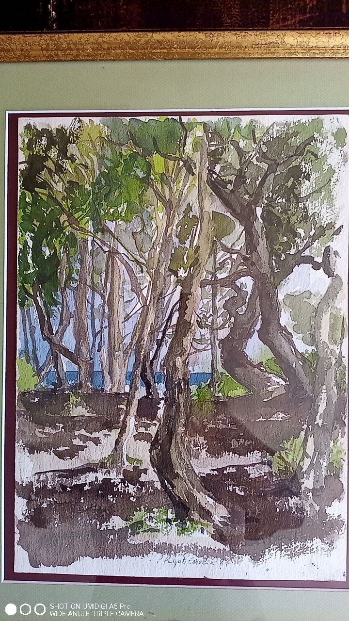 Pascale Rigat-Esselin (born 1952) - Watercolor - 35,5 x 26 cm - undergrowth, signed
