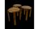 Set of three solid pine stools, 1970s.