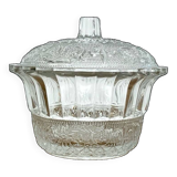 Vintage chiseled glass sugar bowl