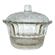 Vintage chiseled glass sugar bowl