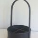 Leather wall magazine rack. In the style of Jacques Adnet.