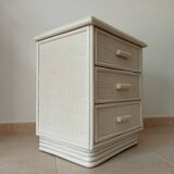 Vintage rattan bedside table from the 70s/80s