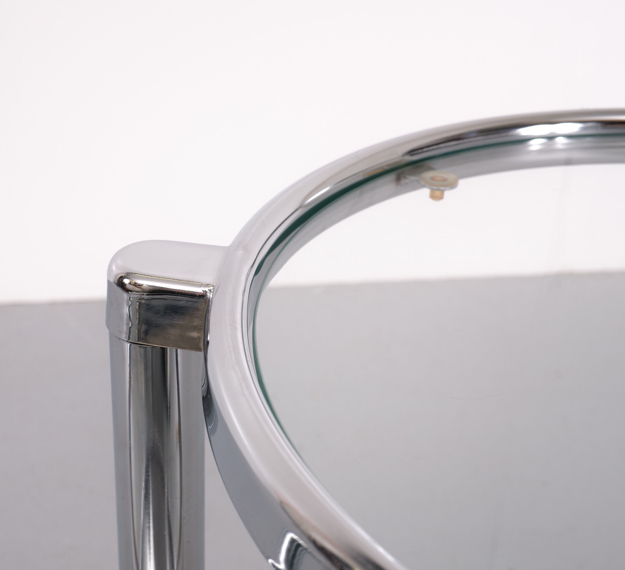 Milo Baughman Style Chrome Swivel Coffee Table 1970s