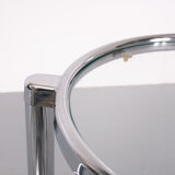 Milo Baughman Style Chrome Swivel Coffee Table 1970s