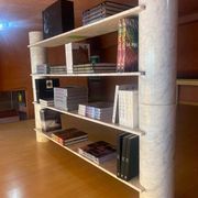 Loico Library by Angelo Mangiarotti in white Carrara marble, mid-20th century Italian.