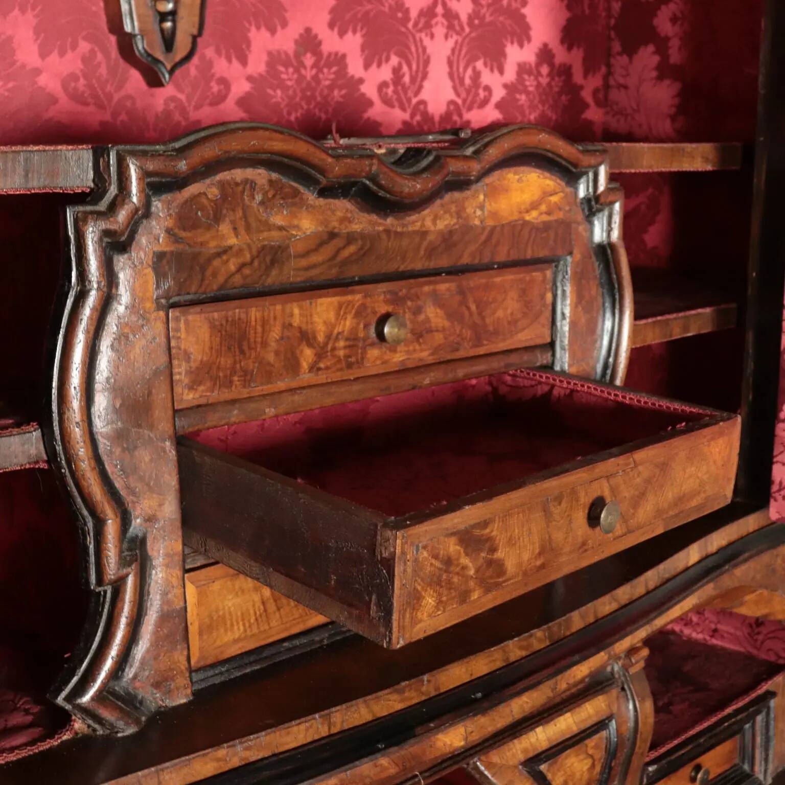 Antique trumeau with walnut mirrors, Italy 20th century