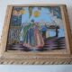 Old trifle music box Art Deco glass décor Carnival of Venice parrot