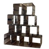 Set of 12 smoked plexi lockers and chrome insert by Michel DUMAS, 1970s