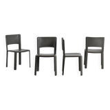 Set of four leather chairs for Cidue, circa 1970