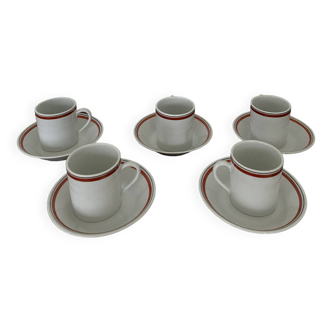 Vintage bistro coffee and espresso cups 5 - Auteuil porcelain - creation by Jacques Lobijoy - b