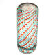Ribbed Murano glass vase with half filigree decoration