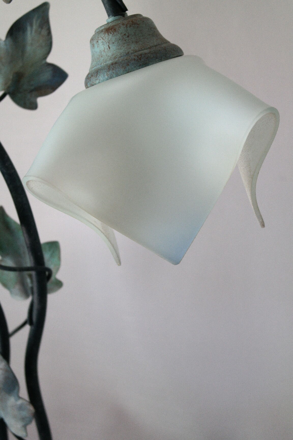 Table lamp in metal and frosted glass by Jean-Pierre Ryckaert, collection "Louisiane" 60's