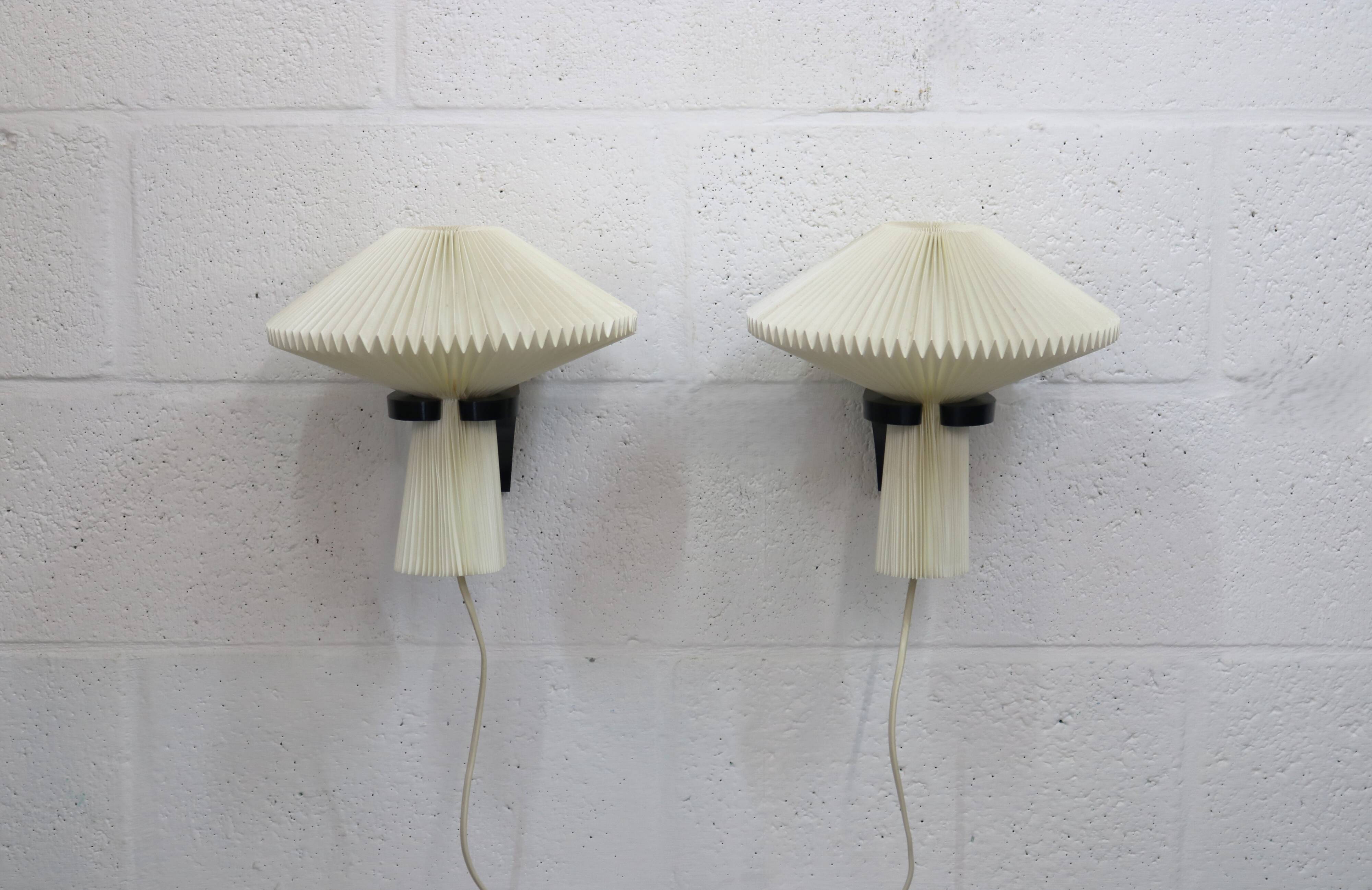 Pair original Le Klint 204 “Mushroom” lamps, designed by Vilhelm Wohlert