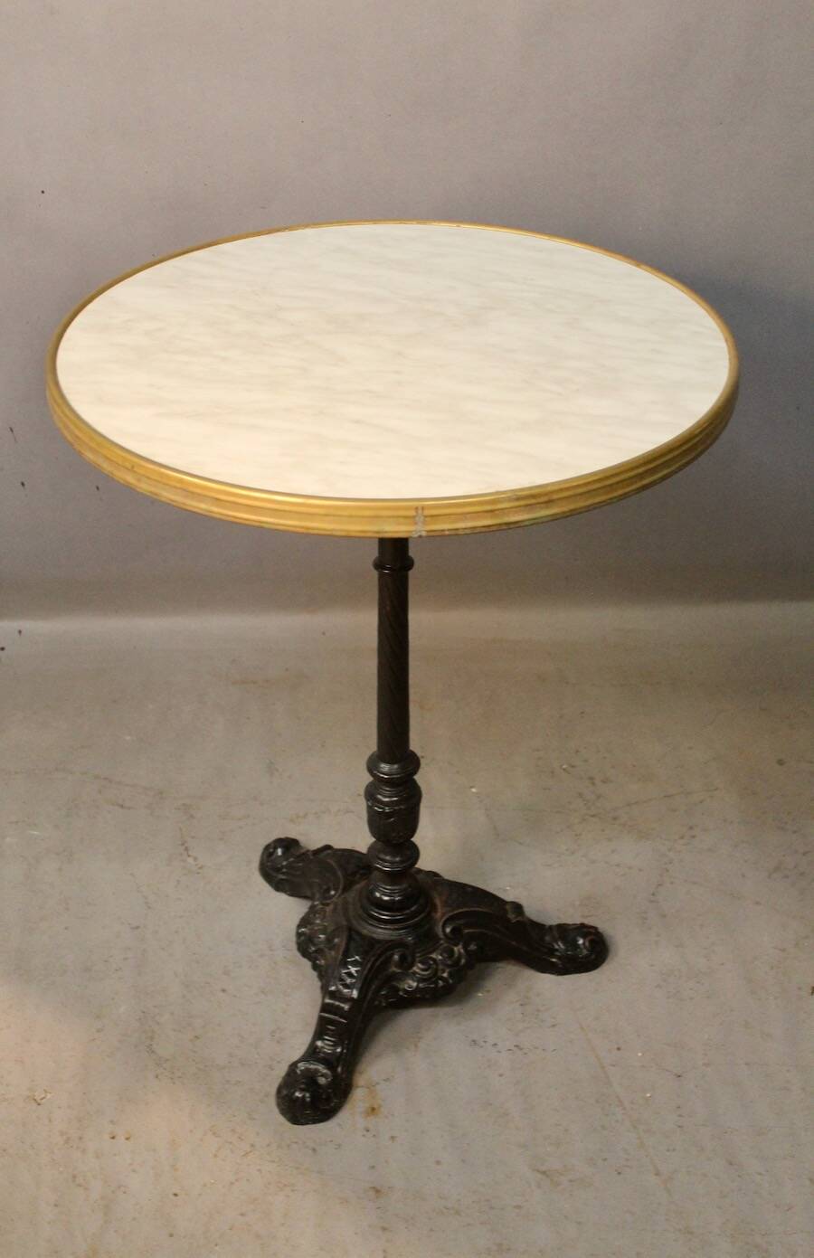 Bistro table with cast iron base