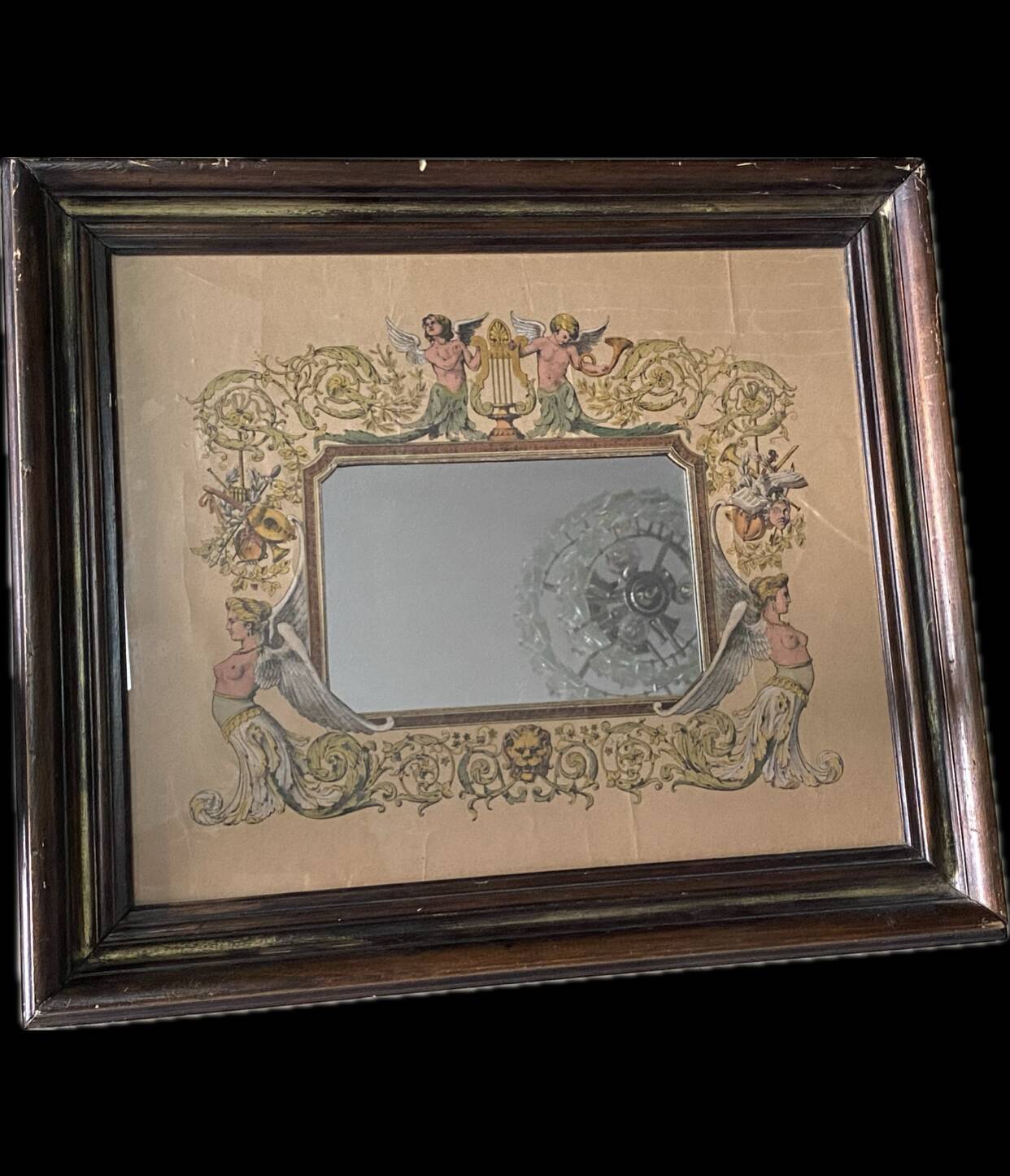 Antique wooden mirror