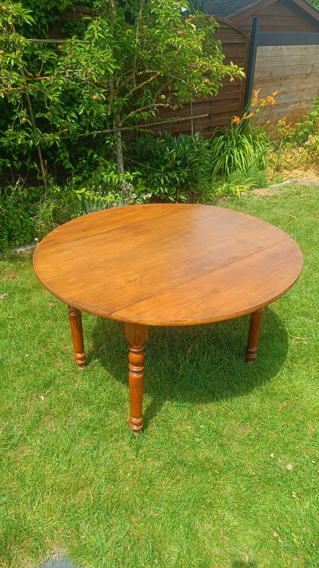 Folding wooden round table – Ø 115 cm