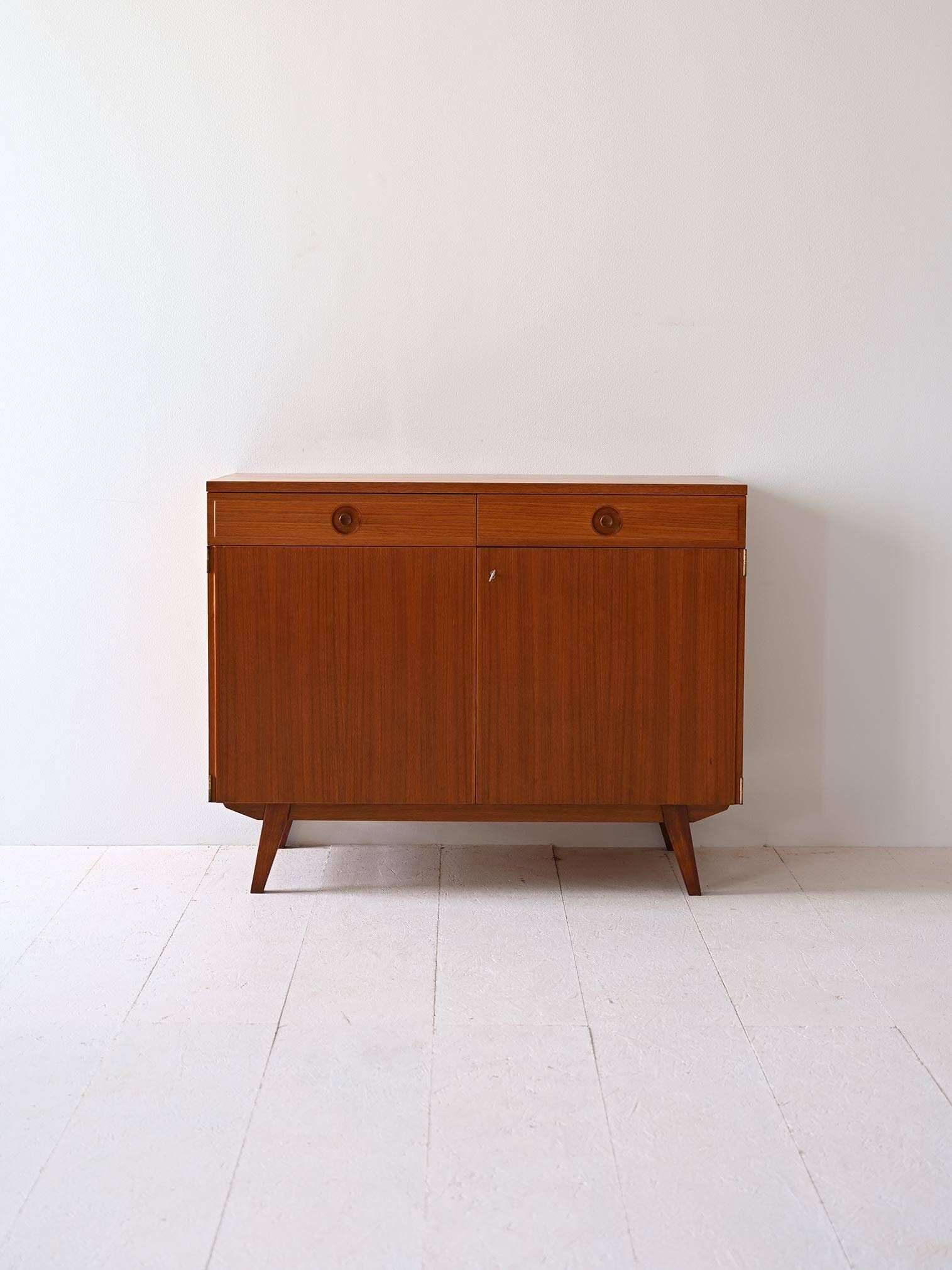 Small 1960s Scandinavian teak sideboard – Vintage Swedish cabinet