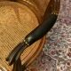 Solid walnut office chair seat and backrest caned Louis XV style
