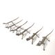 6 vintage knife holders reptile lizard silver metal
