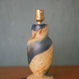 Vintage glass paste lamp, yellow/blue glass paste lamp base, table lamp, bedside lamp,