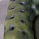 English Chesterfield 2-seater sofa in green cowhide leather