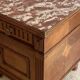 Table de chevet ancienne en bois et marbre