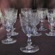 Set 11 Port Glasses White Wine Art Nouveau Crystal engraved Liseron