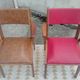 Set 7 chaises et 2 fauteuils bridge vintage chêne+simili