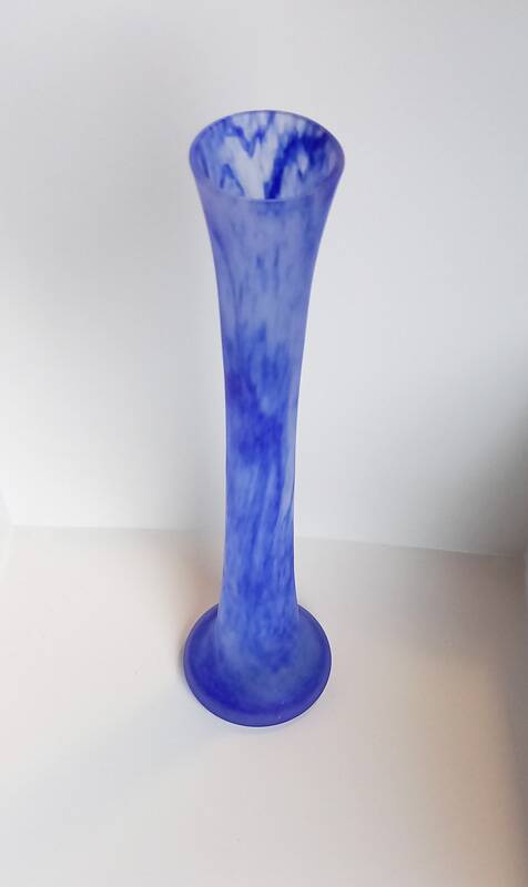Large soliflore vase in blue glass paste – 1970s.