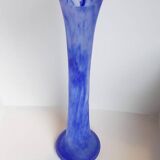 Large soliflore vase in blue glass paste – 1970s.