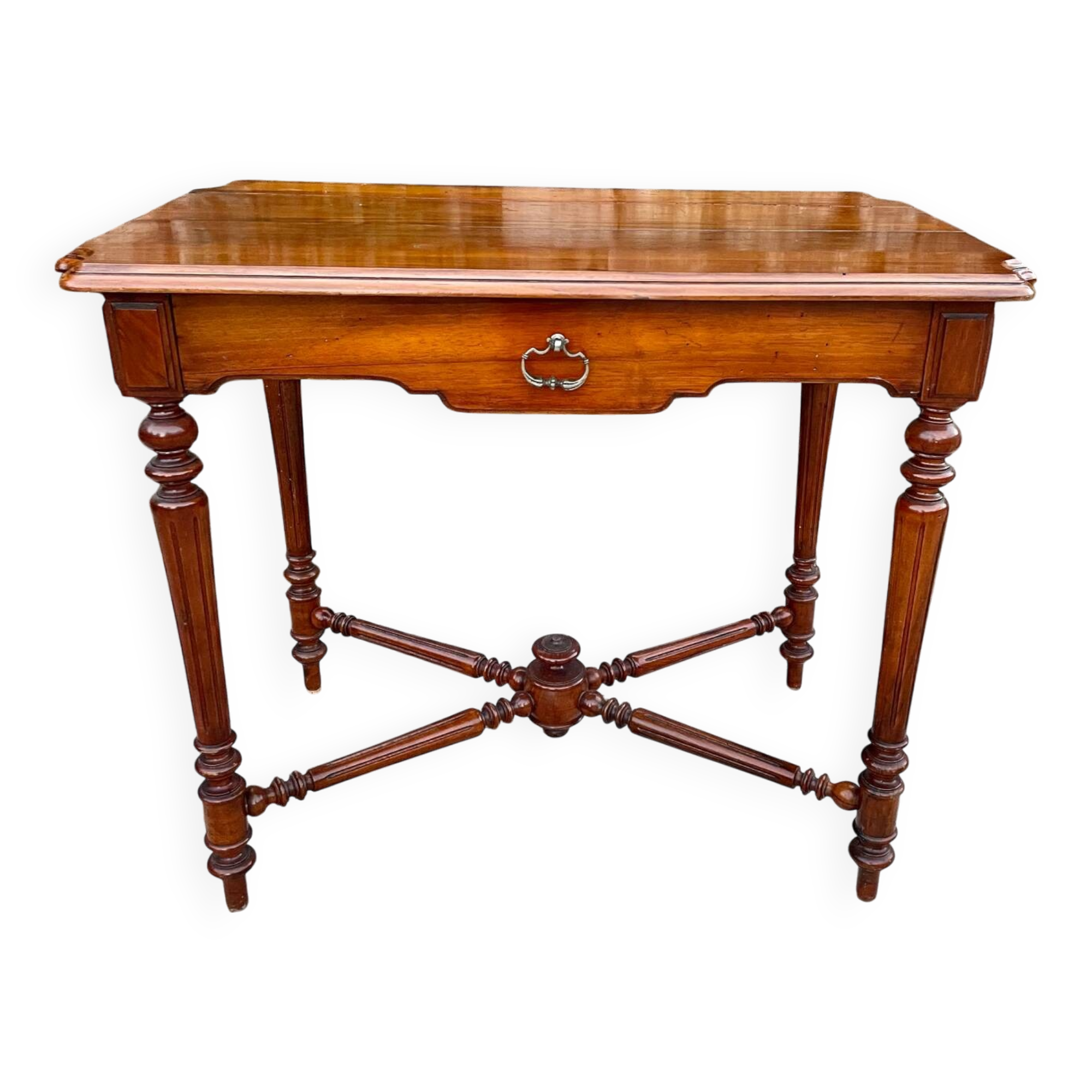 Small louis xiii style mahogany writing table, 19th century