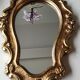 Mirror Rocaille style gilded with gold leaf 42 x 26 cm