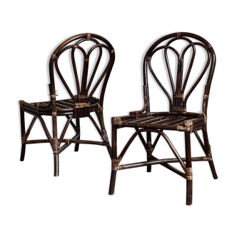 2 chaises en rotin