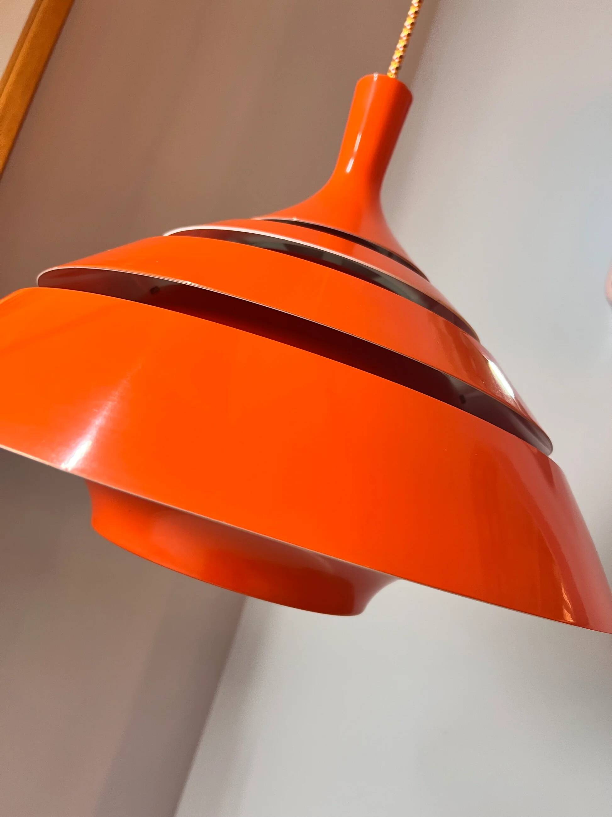 Orange pendant lamp by Hans-Agne Jakobsson for Lyfa
