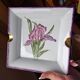 Sublime Pocket Bowl in Limoges Porcelain, Hand-Painted Iris & Gold Leaf