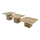 Ensemble de 3 tables basses ou d'appoint en travertin, Italie, 1980s