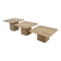 Ensemble de 3 tables basses ou d'appoint en travertin, Italie, 1980s