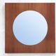 Large teak wooden mirror, round with a square frame, 1960s.